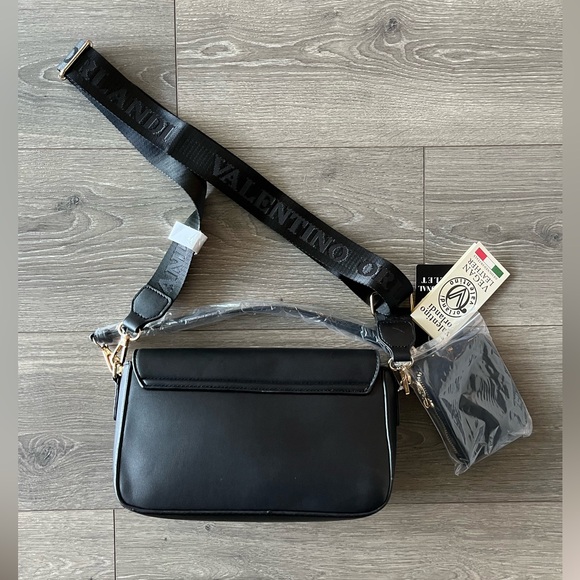 NWT Valentino Orlandi Black Gold Studded Bag With Additional Pouch And 2 Straps - Picture 2 of 15